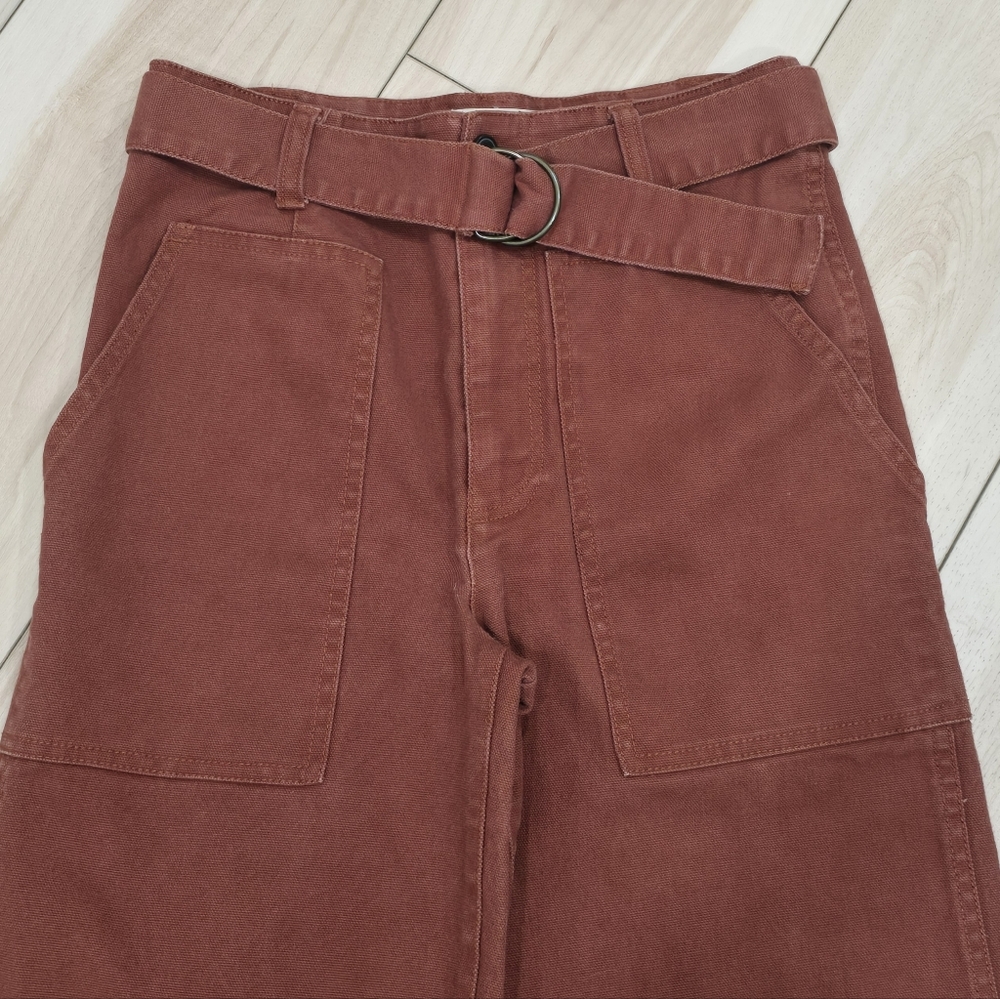 Madewell Utility Wide Leg Pant Size 25 Rust - Picture 5 of 10